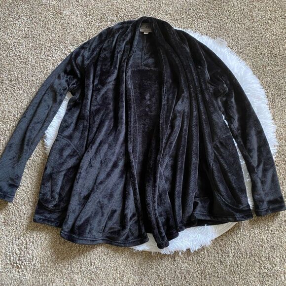 UGG Jackets & Blazers - Ugg Fuzzy Open Front Cardigan Jacket Black Womens Size Small